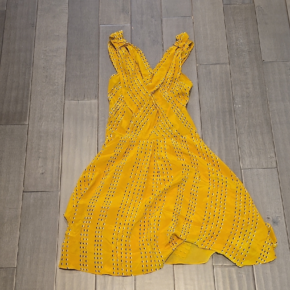 Aijek Yellow Silk Dress Sz M
